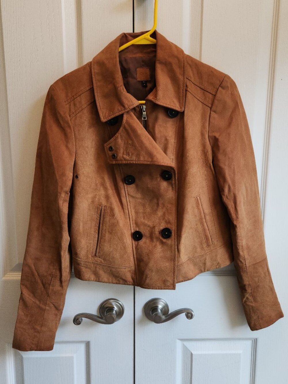 Gap Leather Bomber Jacket Womens Medium Suede
